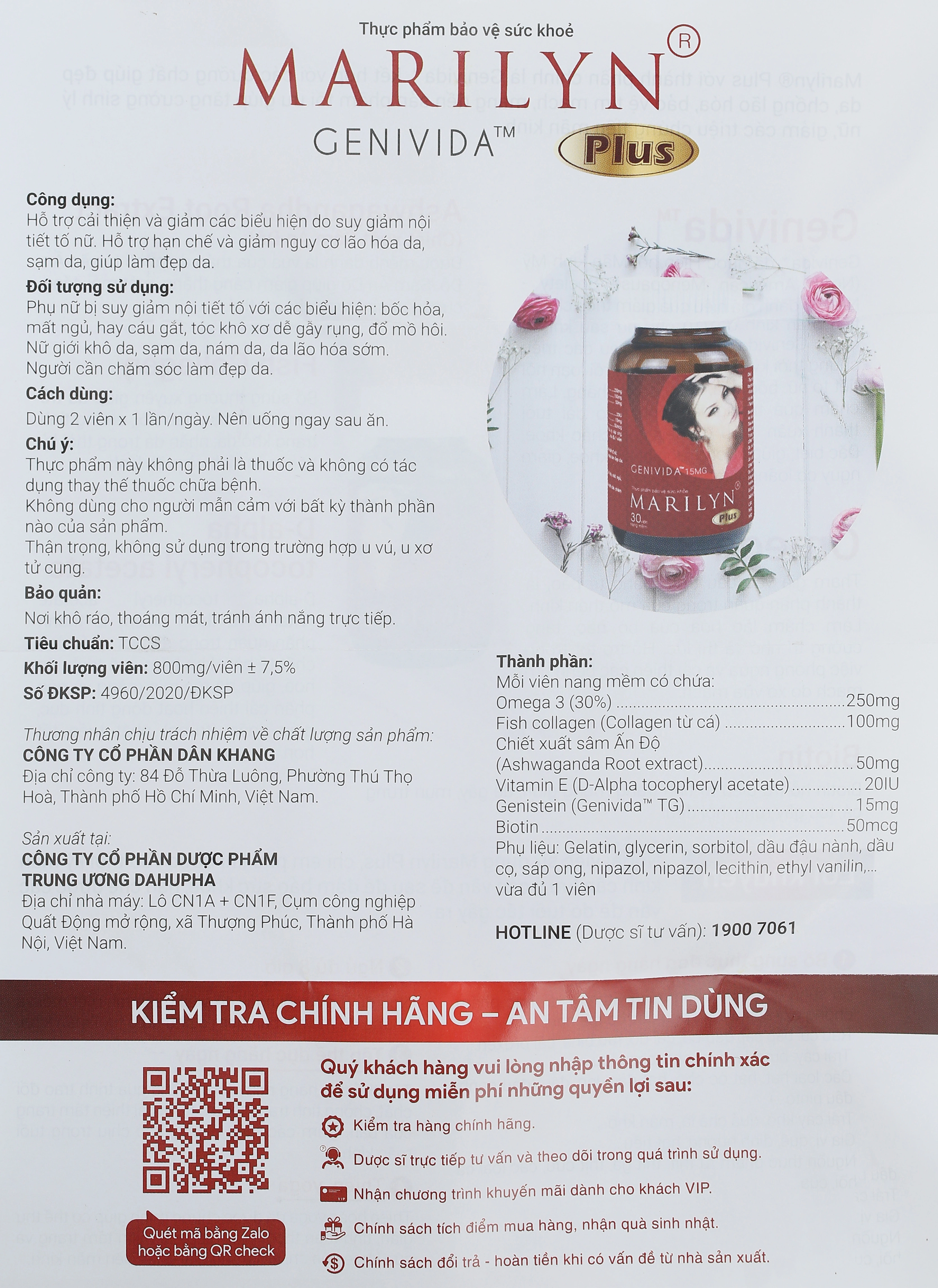 Thực phẩm bảo vệ sức khỏe Marilyn Plus lọ 30 viên - 18
